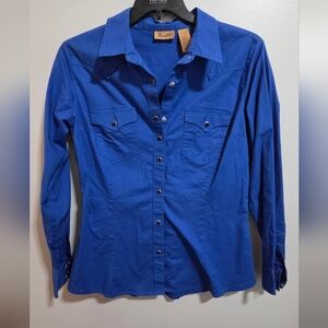 Wrangler Women's Blue Button Down Shirt